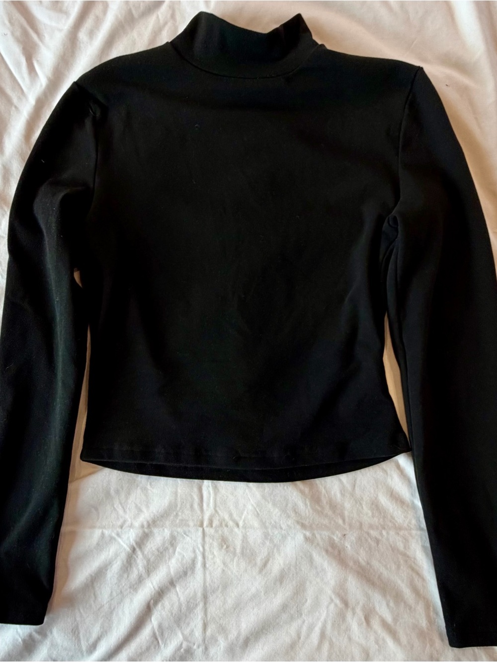 zeagoo Black Mock Neck Long-Sleeve Top